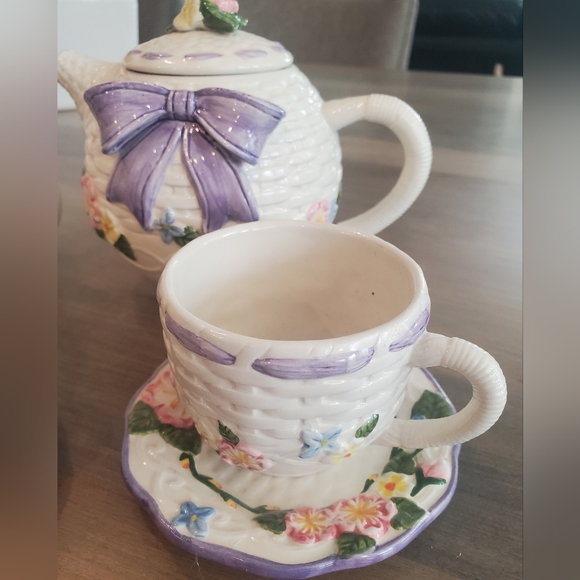 NWOT Tea Set Children 8 years + Ceramic Dishes Creative Play Display - Picture 5 of 7